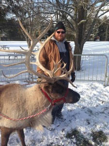 Handler Chuck with Madonna (reindeer)